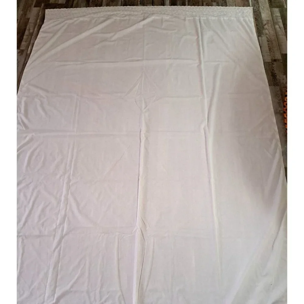 Vintage Twin Flat Sheet Ruffled Edge Sears White Lattice Lace Percale Cottage